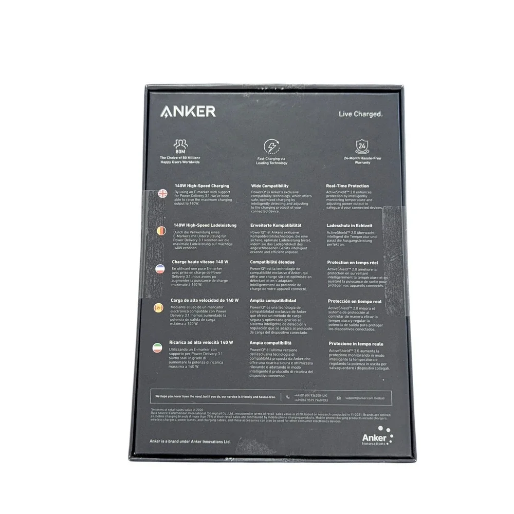 Qq5O Anker Power Bank 737 24000mAh Powercore 140W Max Smart Display Fast Charge
